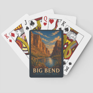Big Bend National Park Texas Moderne Houtsnede Pokerkaarten