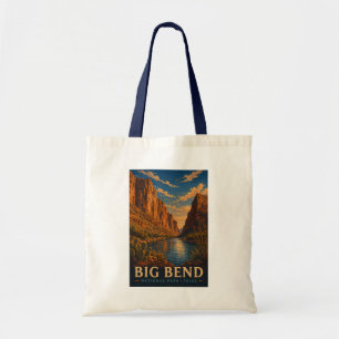 Big Bend National Park Texas Moderne Houtsnede Tote Bag