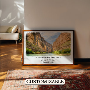 Big Bend National Park Texas Poster, Aquarel Poster