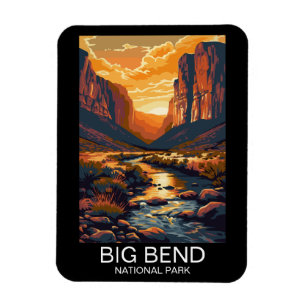 Big Bend National Park Texas Retro Travel Magneet