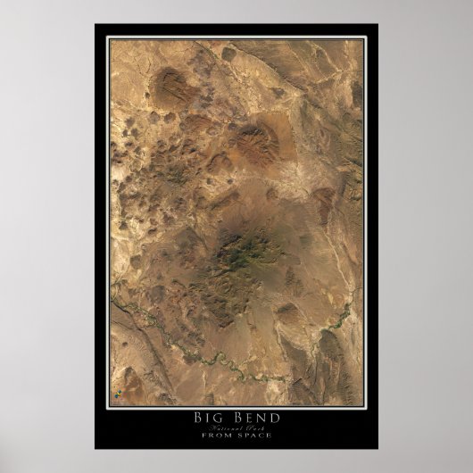 Big Bend National Park Texas Satellite Poster Map (Devant)