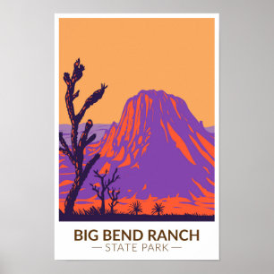 Big Bend Ranch State Park Texas Retro Poster