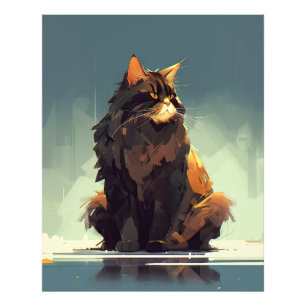 Big Beuful en Majestic Cat Foto Afdruk