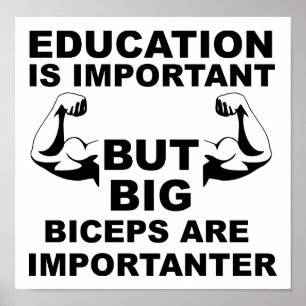 Big Biceps Belangrijke Funny Poster