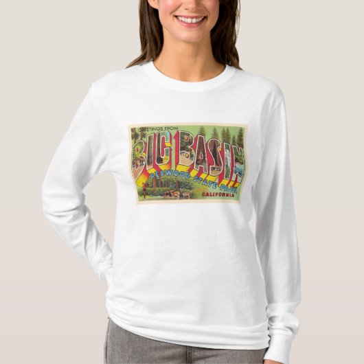 Big Bin California Briefkaart met grote letters T-shirt (Voorkant)