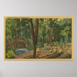 Big Bin, Californië "Camp Fire Bowl"-Uitzicht Poster