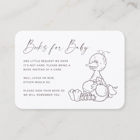 Big Bird Baby Book Request Insert Plaatskaartje (Voorkant)