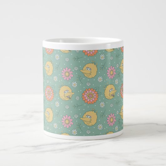 Big Bird | Good Vibes Floral Pattern Extra Grote Beker (Voorkant)