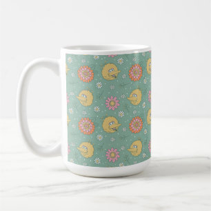 Big Bird Good Vibes Floral Pattern Koffiemok