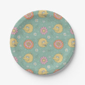 Big Bird | Good Vibes Floral Pattern Papieren Bordje (Voorkant)