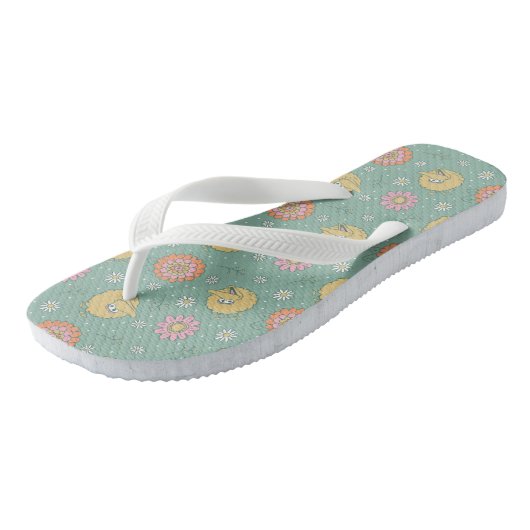 Big Bird | Good Vibes Floral Pattern Teenslippers (Schuin)