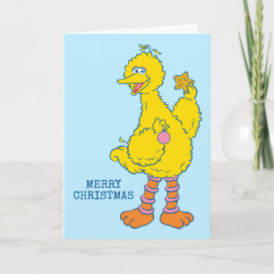 Big Bird Holding kerstversieringen Kaart