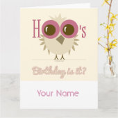  Big Bird Owl Verjaardag Wenskaarten Kaart (Gele Bloem)