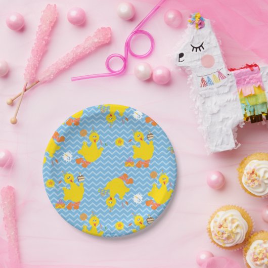 Big Bird Party Chevron Pattern Papieren Bordje (Feest)