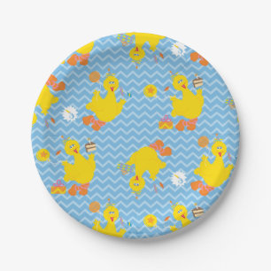 Big Bird Party Chevron Pattern Papieren Bordje