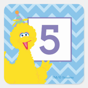 Big Bird Party Chevron Pattern Vierkante Sticker