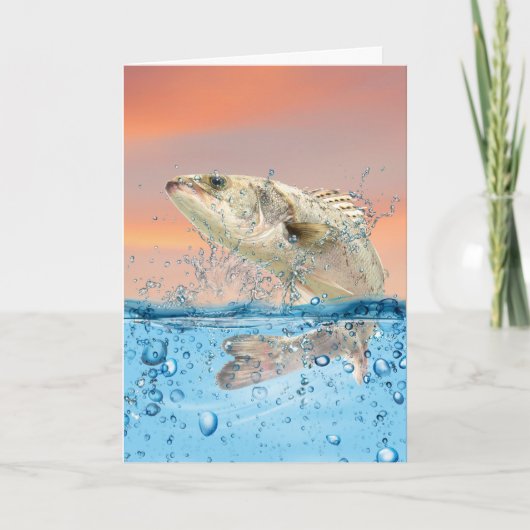 Big Birthday Fish in water Kaart (Voorkant)