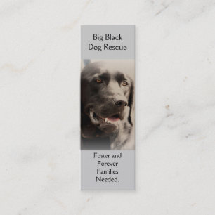 Big Black Dog Rescue Bladwijzer Style Biz-kaart Mini Visitekaartje