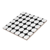 Big Black en White Polka Dots Circles Pattern Tegeltje (Zijkant)