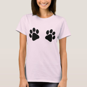 Big Black Paw Drukt groot Hondenliefhebber T-shirt