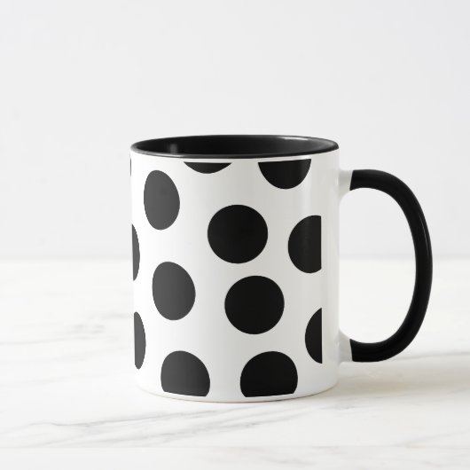 Big Black Polka Dots op  achtergrond Mok (Rechts)