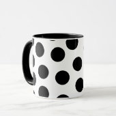 Big Black Polka Dots op  achtergrond Mok (Voorkant links)