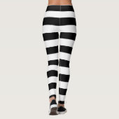 Big Black White Stripes Halloween Leggings (Achterkant)