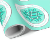 Big Blauwgroen Gift Bow & Silver Foil Cadeaupapier (Rol Hoek)