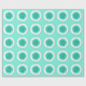 Big Blauwgroen Gift Bow & Silver Foil Cadeaupapier (Vlak)