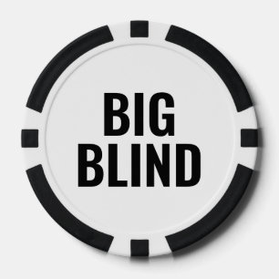 Big Blind Eenvoudige Zwart Wit Tekst Poker Chips