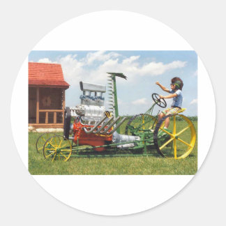 Big Block grasmaaier Ronde Sticker