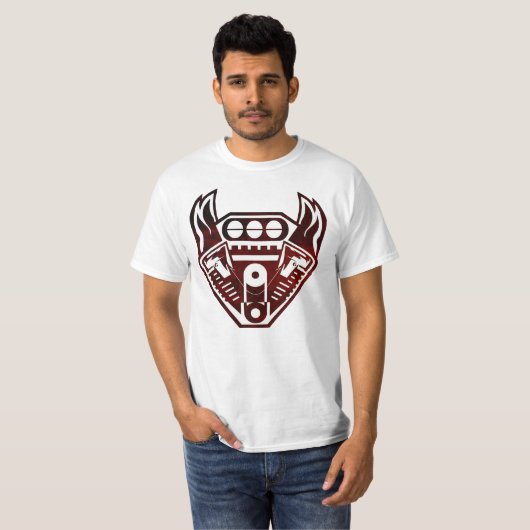 Big Block Racing Engine T-shirt (Voorkant volledig)