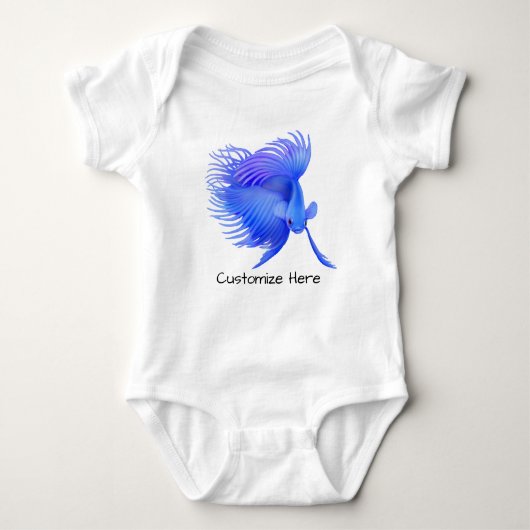 Big Blue Betta Fish  één PC Romper (Voorkant)