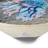 "Big Blue Bird" 8" x 8 "Ingelijste en Matte Poster (Hoek)