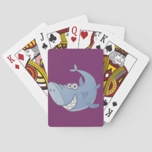 Big Blue Cartoon Shark Speelkaarten