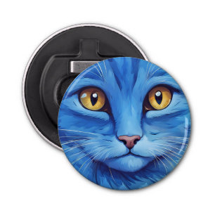 Big Blue Cat Button Flesopener