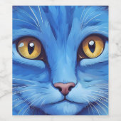 Big Blue Cat Wijn Etiket (Enkel label)