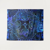 Big Blue Electric Galactic Geometry Wandkleed (Voorkant (horizontaal))