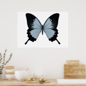 Big Blue en Black Butterfly Poster (Keuken)