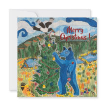 Big Blue en ook een Ekster - kerstkaart
