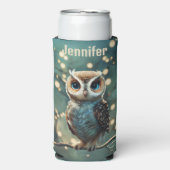 Big Blue Eye Owl Personaliseer naam (Seltzer Voorkant)