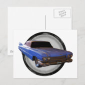 Big Blue Fin 1959 Cadillac Briefkaart (Voorkant / Achterkant)