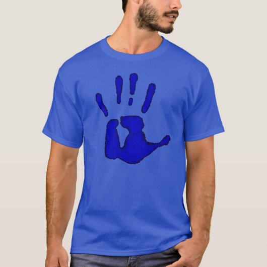 Big Blue Hand Print T-shirt (Voorkant)