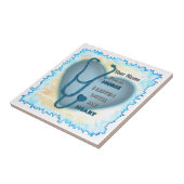 Big Blue Heart Nurse Tegeltje (Zijkant)