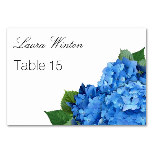 Big Blue Hydrangea Custom Escort Kaarten (Voorkant)