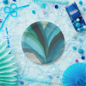 Big Blue Leaf I Papieren Bordje (Feest)