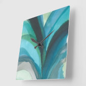 Big Blue Leaf I Vierkante Klok (Hoek)