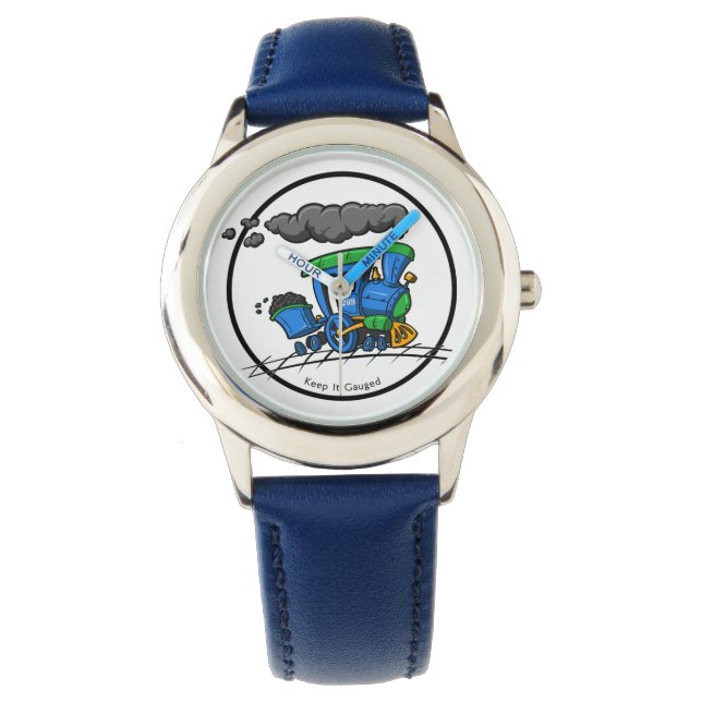 Big Blue Logo Watch met Blue Minute Ring Horloge (Voorkant)