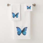 Big Blue Morpho Butterfly Bad Handdoek (Insitu)