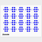 Big Blue Polka Dots Ronde Sticker (Vel)